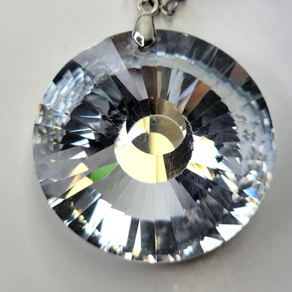 Large Glass Pendant with Black beads Necklace - Picture 3 of 7